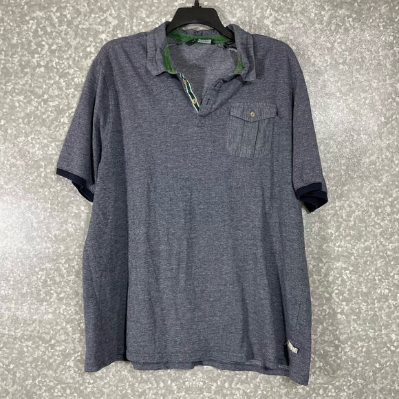 Sean John Gray Chambray Collar & Pocket Polo Shirt - Size 3XL - Short Sleeves - Picture 1 of 6